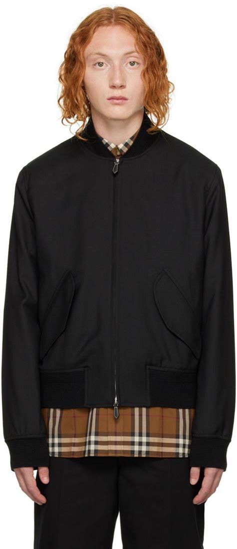 burberry wool bomber jacket|burberry bomber jacket men.